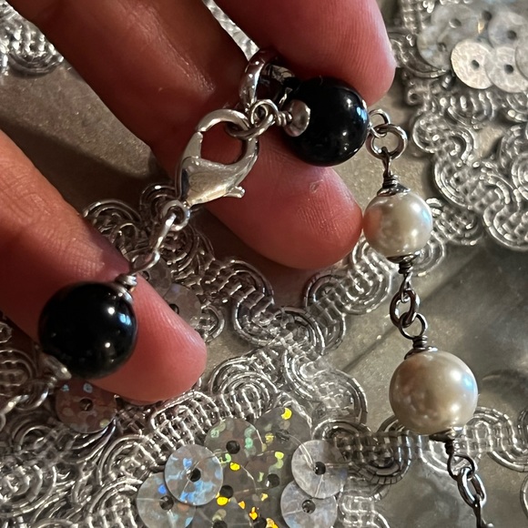 Autentic collar Chanel de perla black end white stones - Picture 5 of 6